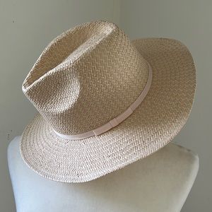 LOFT Blush/Cream Straw Cowgirl Hat sz M/L